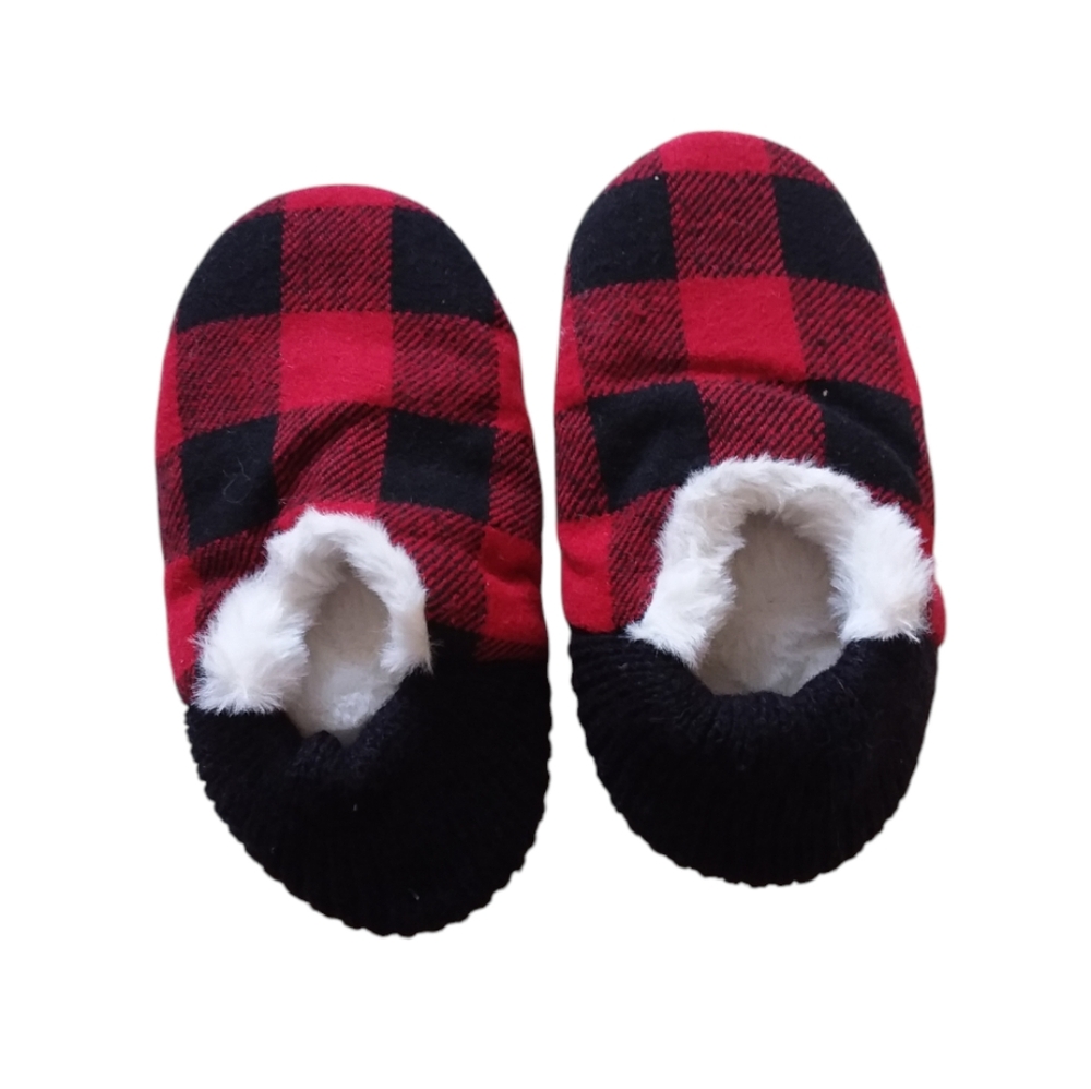 NWOT JOE FRESH Girls Buffalo Plaid Sherpa Lined Slippers